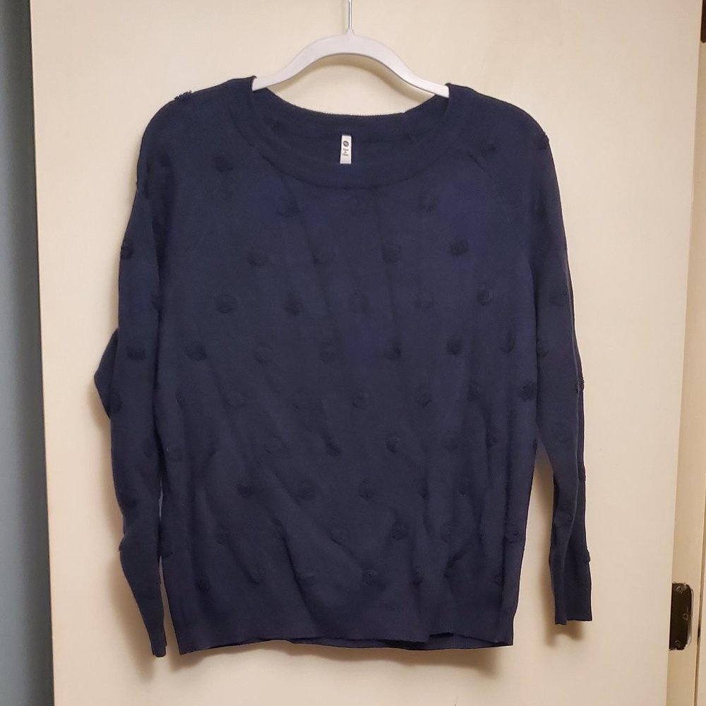 Derrin Textured Dot Cotton Blend Pullover